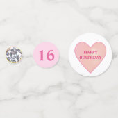 Confettis Sweet 16 Anniversaire sur Rose Gold & Black (Devant)
