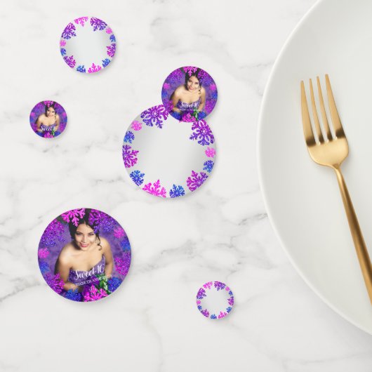 Confettis Sweet 16 Flocon de neige hivernal Anniversaire (Groupe)