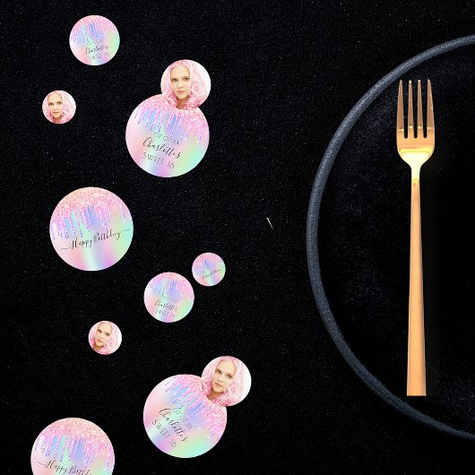 Confettis Sweet 16 photo rose parties scintillant goutte pho