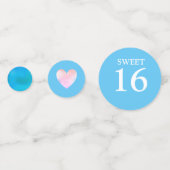 Confettis Sweet 16 Princess Tiara sur bleu turquoise clair (Derrière)