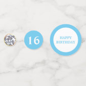 Confettis Sweet 16e anniversaire sur bleu turquoise & blanc (Devant)