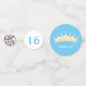 Confettis Sweet 16e anniversaire sur bleu turquoise & blanc (Derrière)