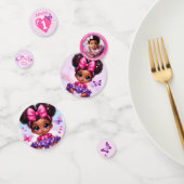 Confettis Sweet ONE Afro Puff bébé fille pourpre 1er anniver (Groupe)