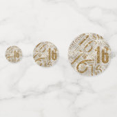 Confettis Sweet sixteen Sparkle Word Cloud Gold ID265 (Devant)