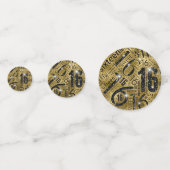 Confettis Sweet sixteen Sparkle Word Cloud Noir/Or ID265 (Devant)