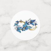 Confettis Symbole Infini de Papillons Morpho Bleus (Petit recto)