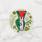 Confettis Symbole triangle rouge de résistance à la main du  (Petit recto)