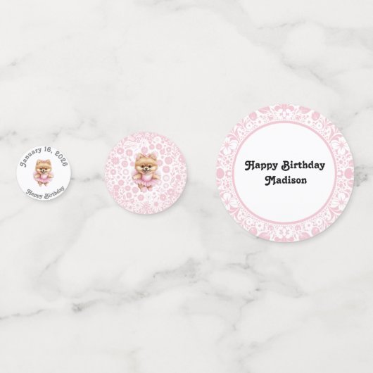 Confettis Table d'anniversaire Ballerina personnalisable Con (Devant)