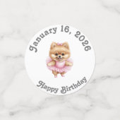 Confettis Table d'anniversaire Ballerina personnalisable Con (Petit recto)