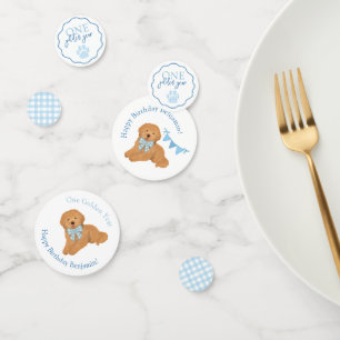 Confettis Table d'anniversaire pour chiots 'One Golden Year'