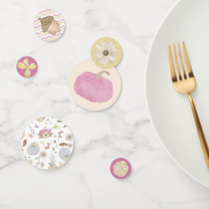 Confettis Table de Baby shower d'automne Citrouille rose Con