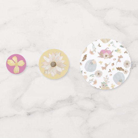 Confettis Table de Baby shower d'automne Citrouille rose Con (Derrière)