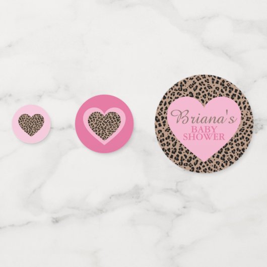 Confettis Table de Baby shower léopard et rose (Derrière)
