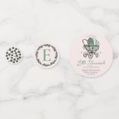 Confettis Table de Baby shower rose et vert (Devant)