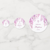 Confettis Table de baptême aux glycines roses (Derrière)