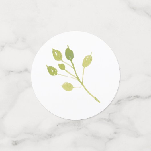 Confettis Table de mariage à verdure géométrique moderne (Petit recto)