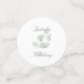 Confettis Table de mariage botanique Eucalyptus & Papillon (Petit recto)