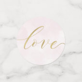 Confettis Table de mariage personnalisée avec fleurs rose pâ (Petit recto)