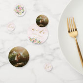 Confettis Table de mariage personnalisée Fleurs rose pastel (Groupe)