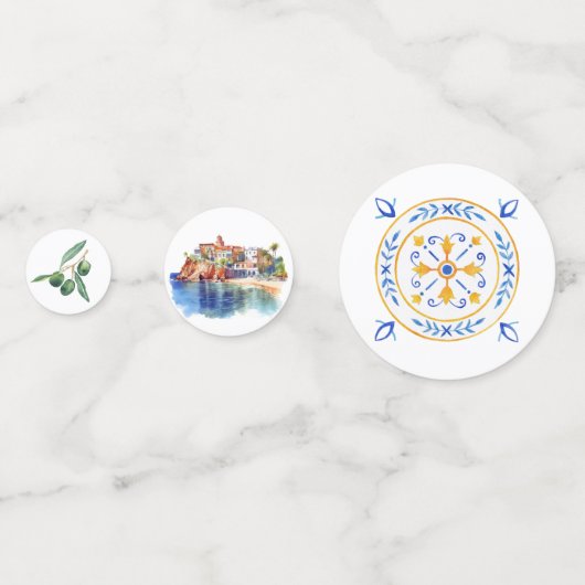 Confettis Table de mariage sur le thème de l'Italie méditerr (Derrière)