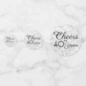 Confettis Table en faux marbre blanc pour anniversaire (Devant)