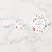 Confettis Table fleur sauvage de baptême circulaire (Devant)