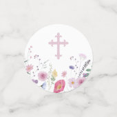 Confettis Table fleur sauvage de baptême circulaire (Petit recto)