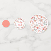 Confettis Table Floral Heart Baby Girl (Devant)