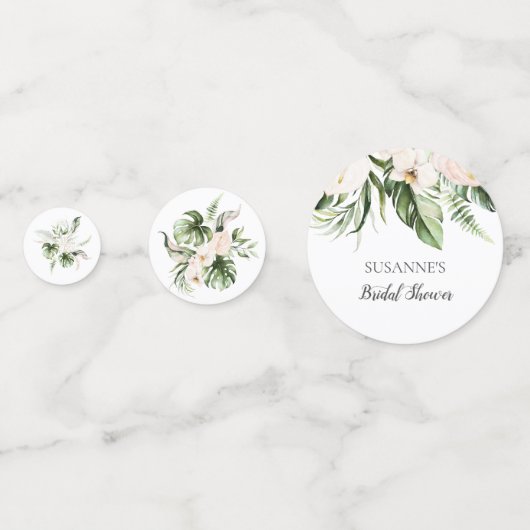 Confettis Table florale rose pâle tropicale (Devant)