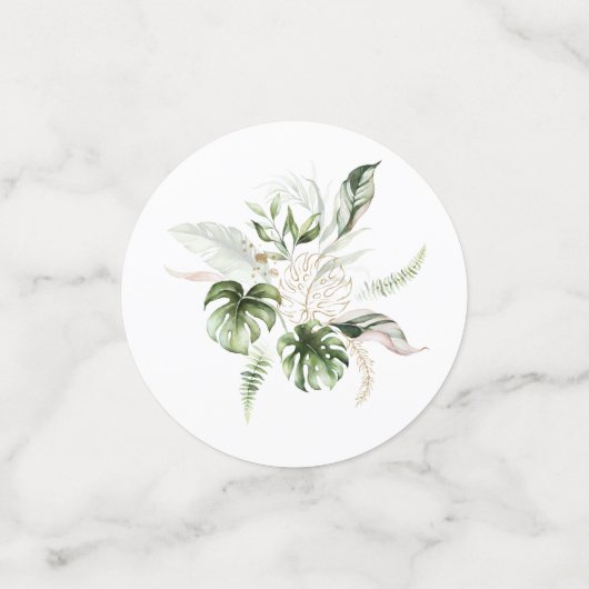 Confettis Table florale rose pâle tropicale (Petit recto)