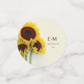 Confettis Table mariage Tournesol Rustique Table (Petit recto)