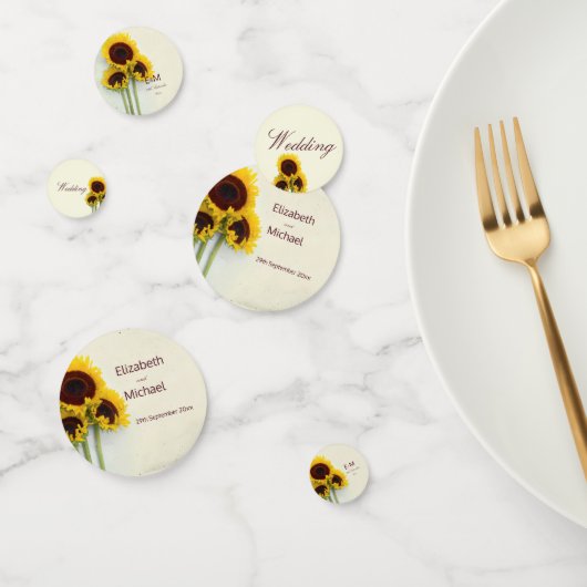 Confettis Table mariage Tournesol Rustique Table (Groupe)