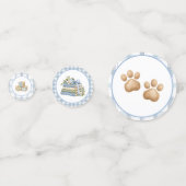 Confettis Table Ours en Velours Bleu Gingham (Derrière)