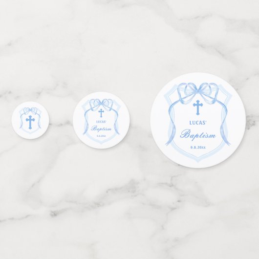 Confettis Tableau Baptême de crête de mât bleu clair (Devant)