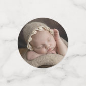 Confettis Tableau Baptême du cadre de ruban bleu (Petit recto)