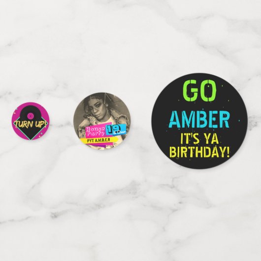 Confettis Tableau de contrôle Neon des années 80/90|3 Photos (Derrière)