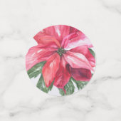 CONFETTIS TABLEAU DE FLEURS DE POINSETTIE ROUGE DE NOËL (Petit recto)