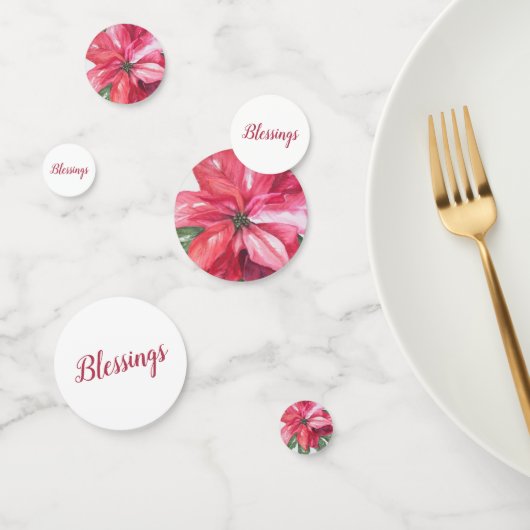 CONFETTIS TABLEAU DE FLEURS DE POINSETTIE ROUGE DE NOËL (Groupe)