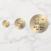 Confettis Tableau du 50e anniversaire de l'or personnalisé (Derrière)