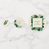 Confettis Tableau Mariage de feuillage et de feuillage tropi (Derrière)