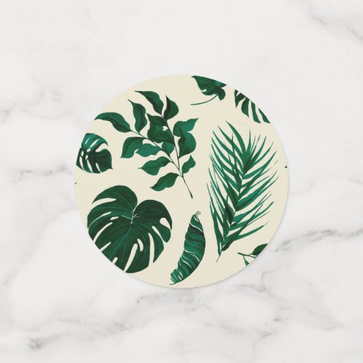 Confettis Tableau Mariage de feuillage et de feuillage tropi (Petit recto)