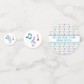 Confettis Tableau Personnalisé Rainbow Music Notes (Blanc) (Devant)