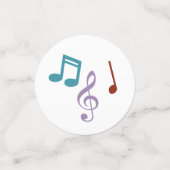 Confettis Tableau Personnalisé Rainbow Music Notes (Blanc) (Petit recto)