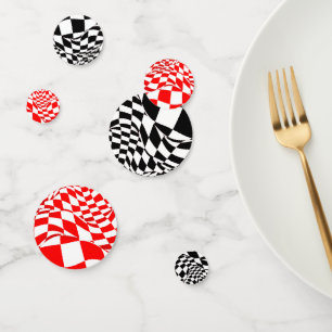 Confettis Tablefetti - Drapeau À damiers rouge/noir modifié