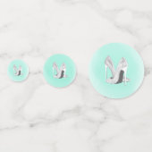 Confettis Talons argentés sur menthe (Derrière)