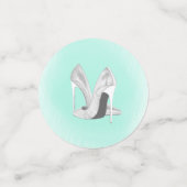 Confettis Talons argentés sur menthe (Petit recto)