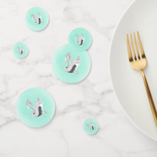 Confettis Talons argentés sur menthe