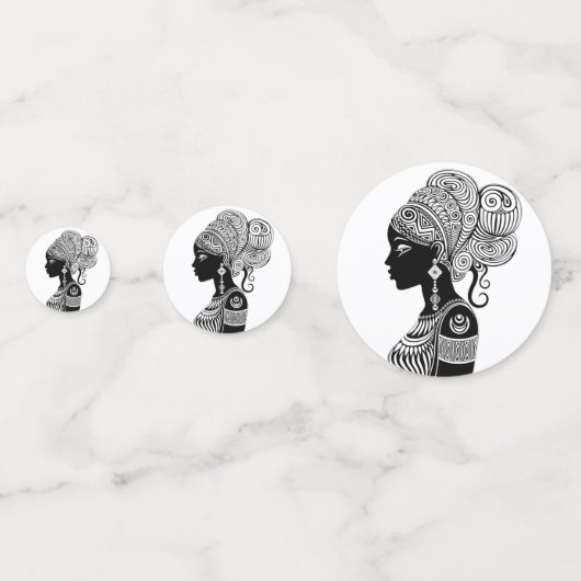 Confettis Tatouage Tribal Portrait de Fille Africaine (Derrière)