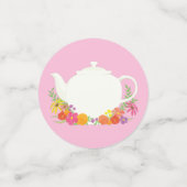 Confettis Tea Party Baby shower rose (Petit recto)