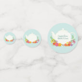 Confettis Tea Party Baby shower Teapot Spring Floral (Devant)